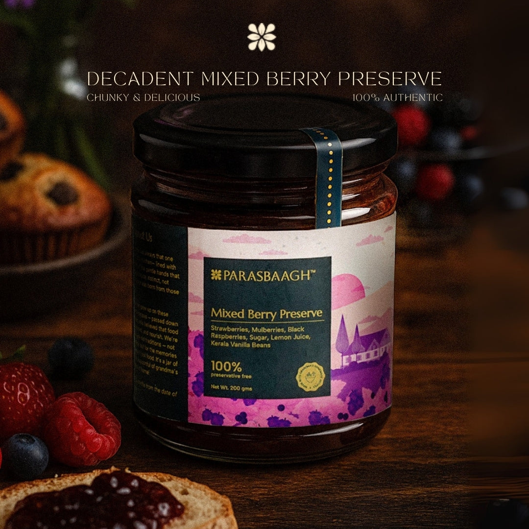 Mixed Berry Preserve with Mulberry, Strawberry and Black Raspberry | 80% Fruit | Low Sugar