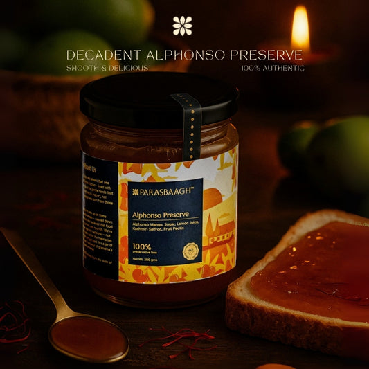 Alphonso Mango Preserve With Kashmiri Saffron | 80% Fruit | Low Sugar