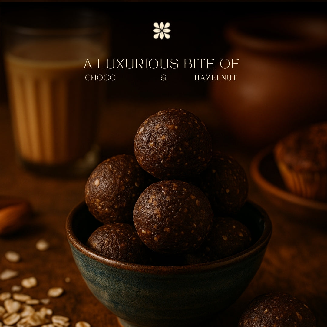 Choco Hazelnut Laddoos | 100% Dates Sweetened