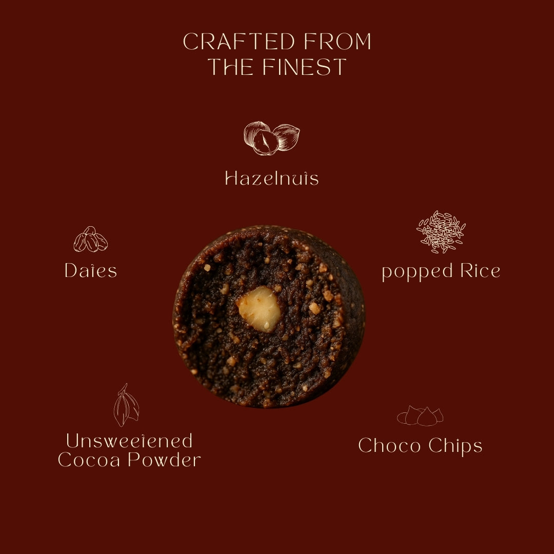 Choco Hazelnut Laddoos | 100% Dates Sweetened