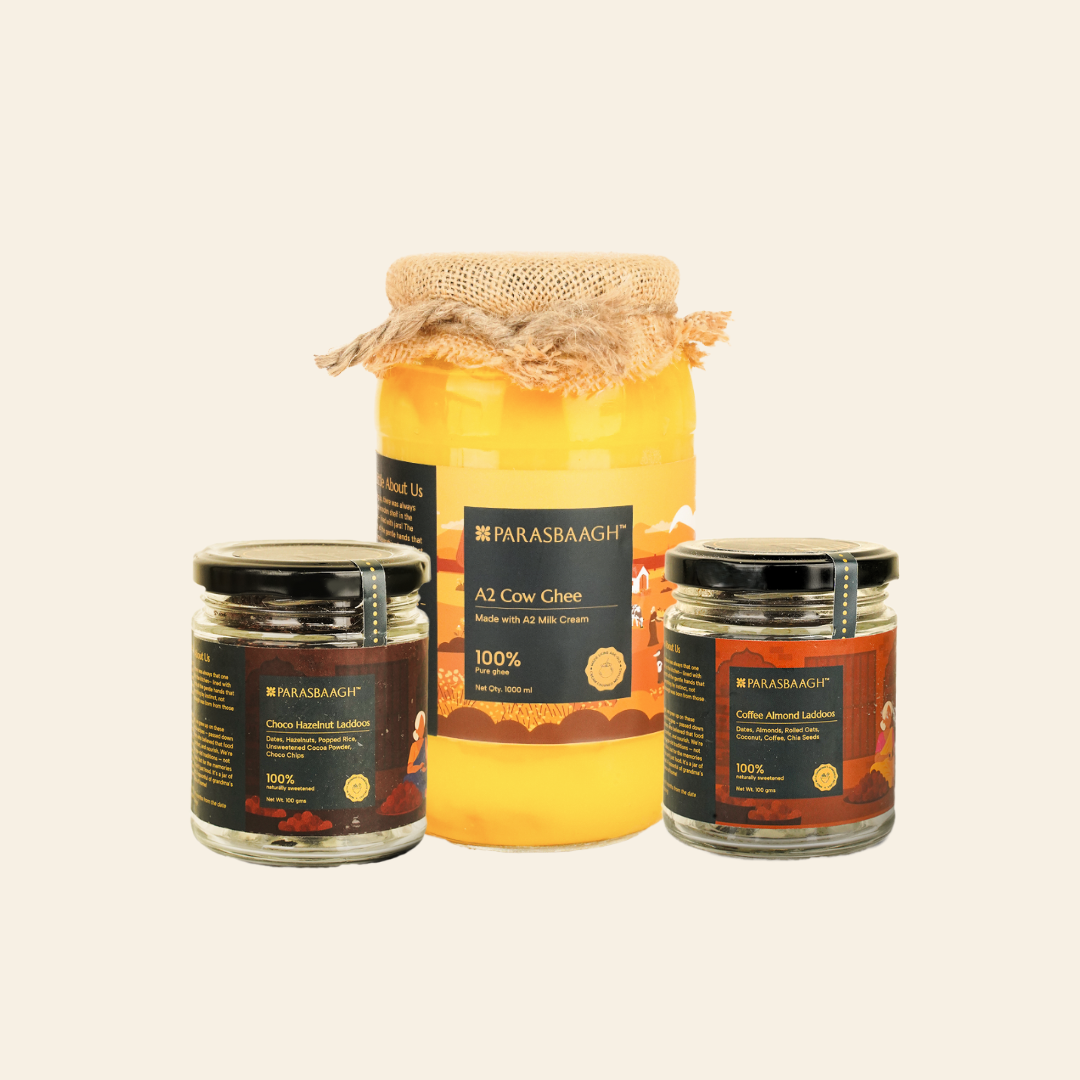 Buy 1Ltr A2 Cow Ghee and Get 2 Laddoo Jars Free