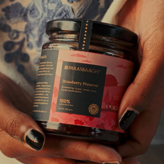 Strawberry Preserve with Kerala Vanilla | 80% Fruit | Low Sugar