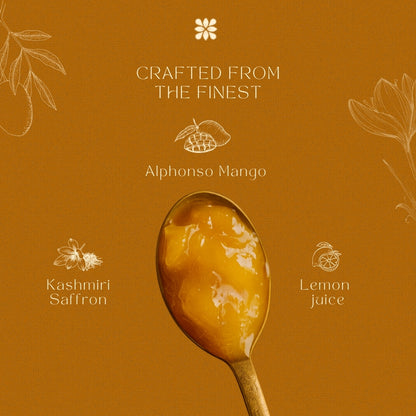 Alphonso Mango Preserve With Kashmiri Saffron | 80% Fruit | Low Sugar