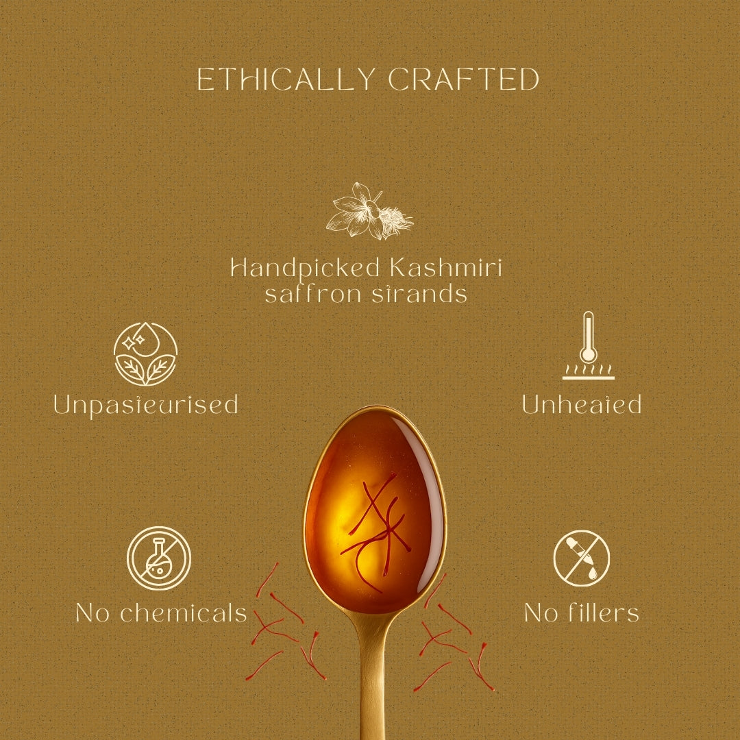 Saffron Honey | Pure Honey Infused with Kashmiri Saffron