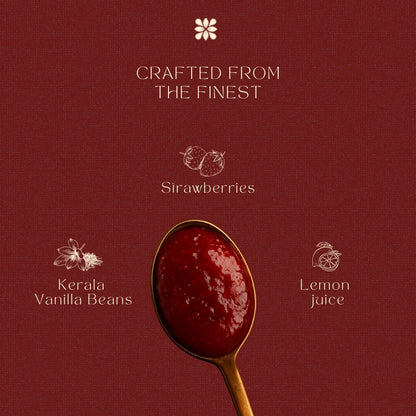Strawberry Preserve with Kerala Vanilla | 80% Fruit | Low Sugar