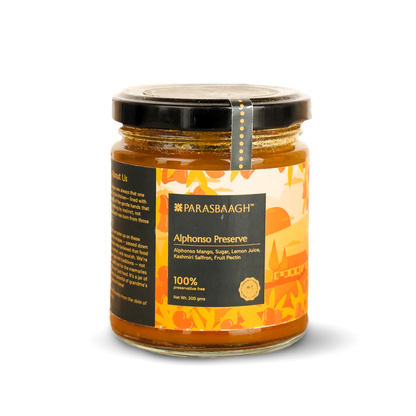 Alphonso Mango Preserve With Kashmiri Saffron | 80% Fruit | Low Sugar