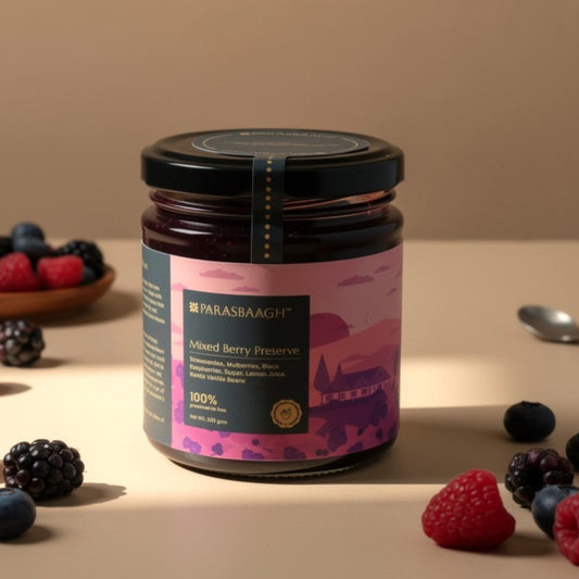 Mixed Berry Preserve with Mulberry, Strawberry and Black Raspberry | 80% Fruit | Low Sugar